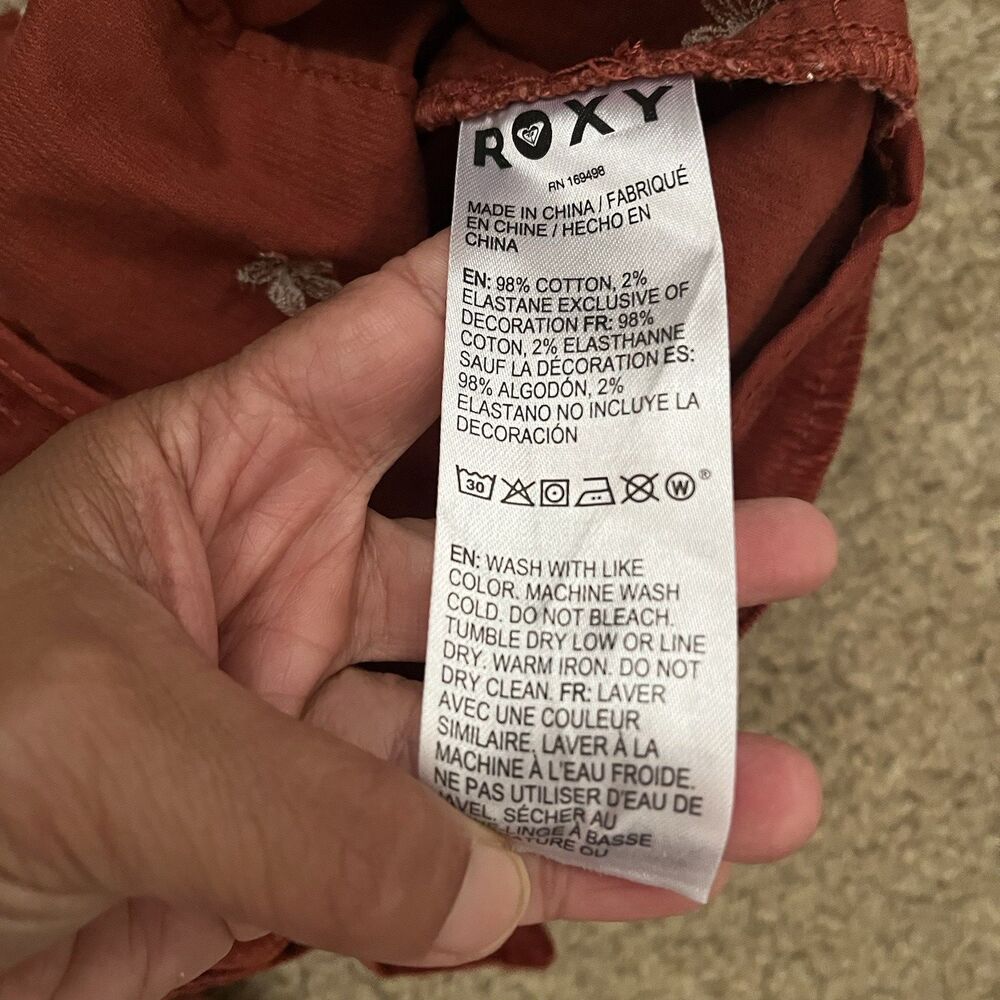 Roxy Corduroy Vest S Red Butterfly Western Cowgirl Festival Whimsical Twee Ranch - Picture 4 of 7